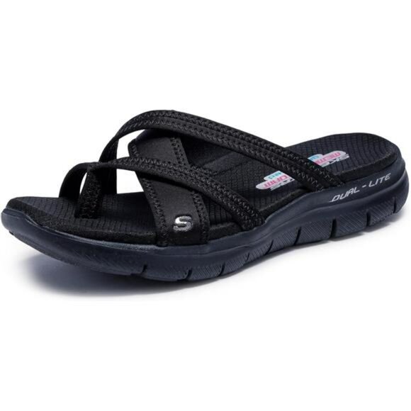 Womens Flex Sport Sandals Cushioned Knit Slip On Lightweight Walking Shoes - Picture 1 of 5